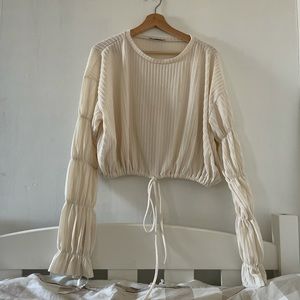 Formal Long Sleeve White Top